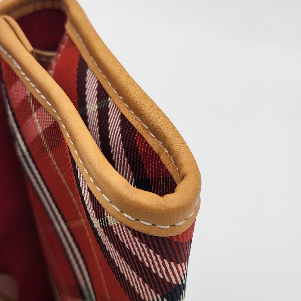 Burberry Nova Check Blue Label Waist Crossbody Bag Canvas Red..Authentic.. - Picture 13 of 16